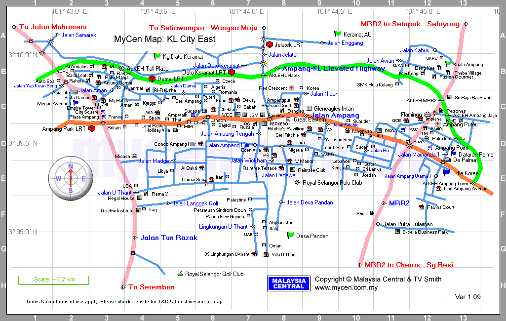 Map Of KL City East