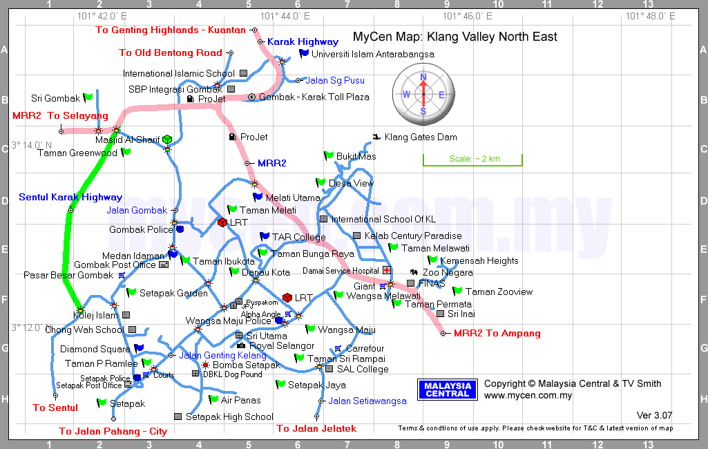 Map Of Klang Valley North East