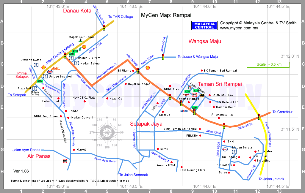 Map Of  Rampai Area , Kuala Lumpur